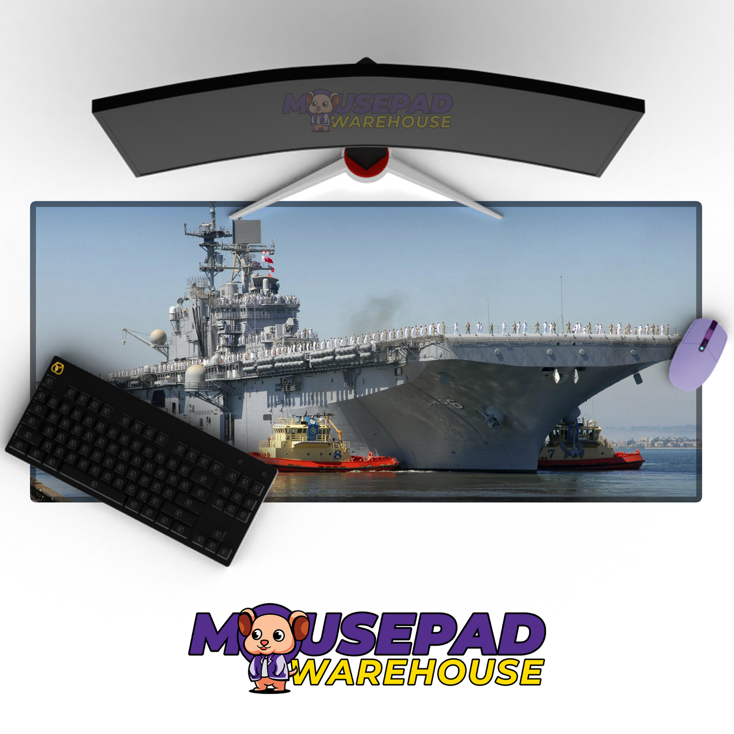 Navy Battleship V11 Mousepad Deskmat Mockup