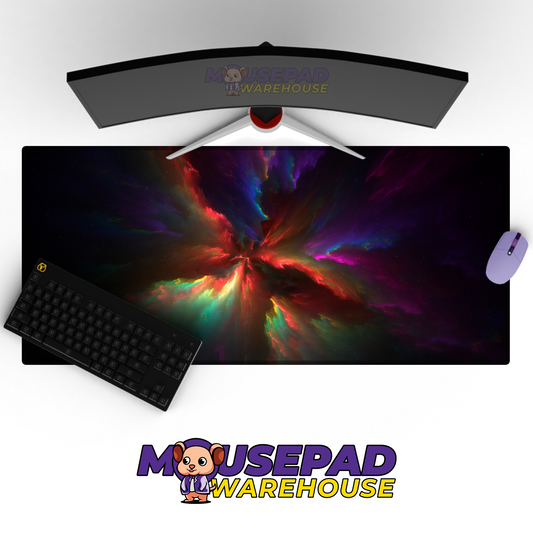 Nebula Wave Colorful Space Universe Desk Mat Mockup