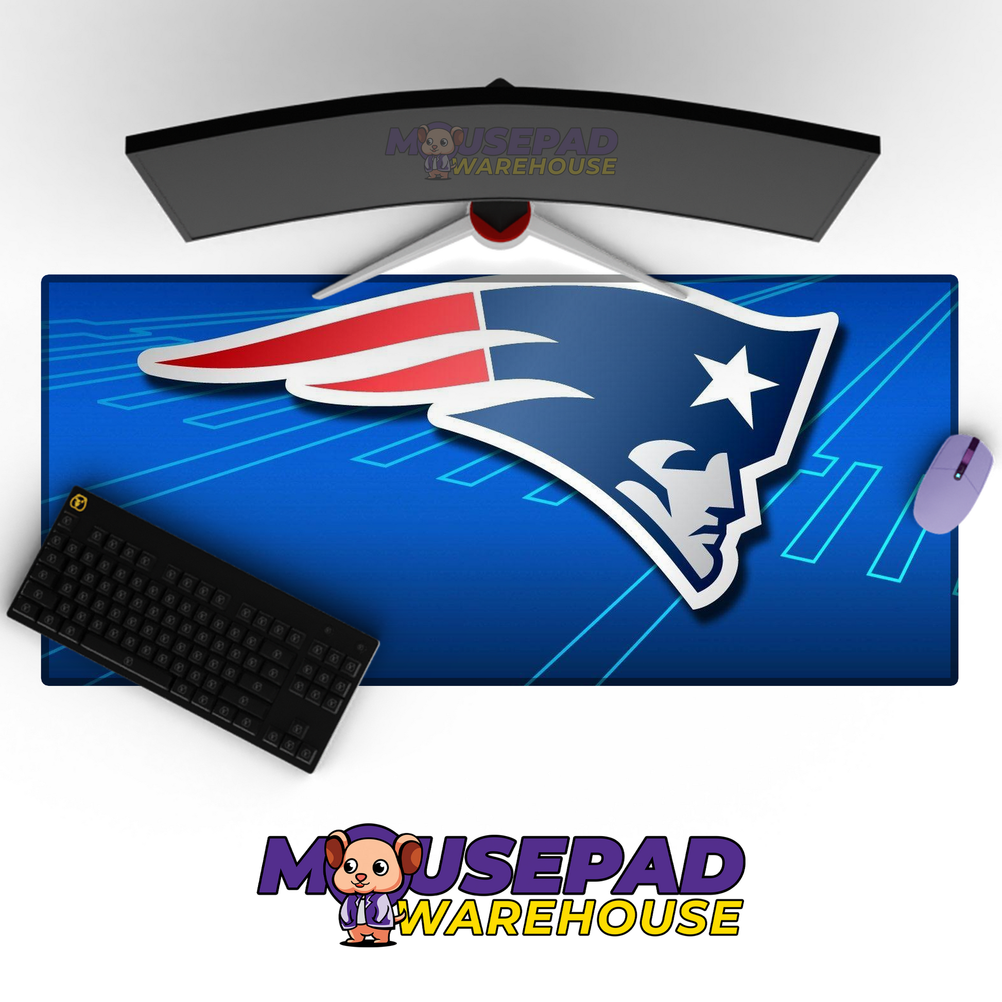 New England Patriots V4 Mousepad Deskmat Mockup