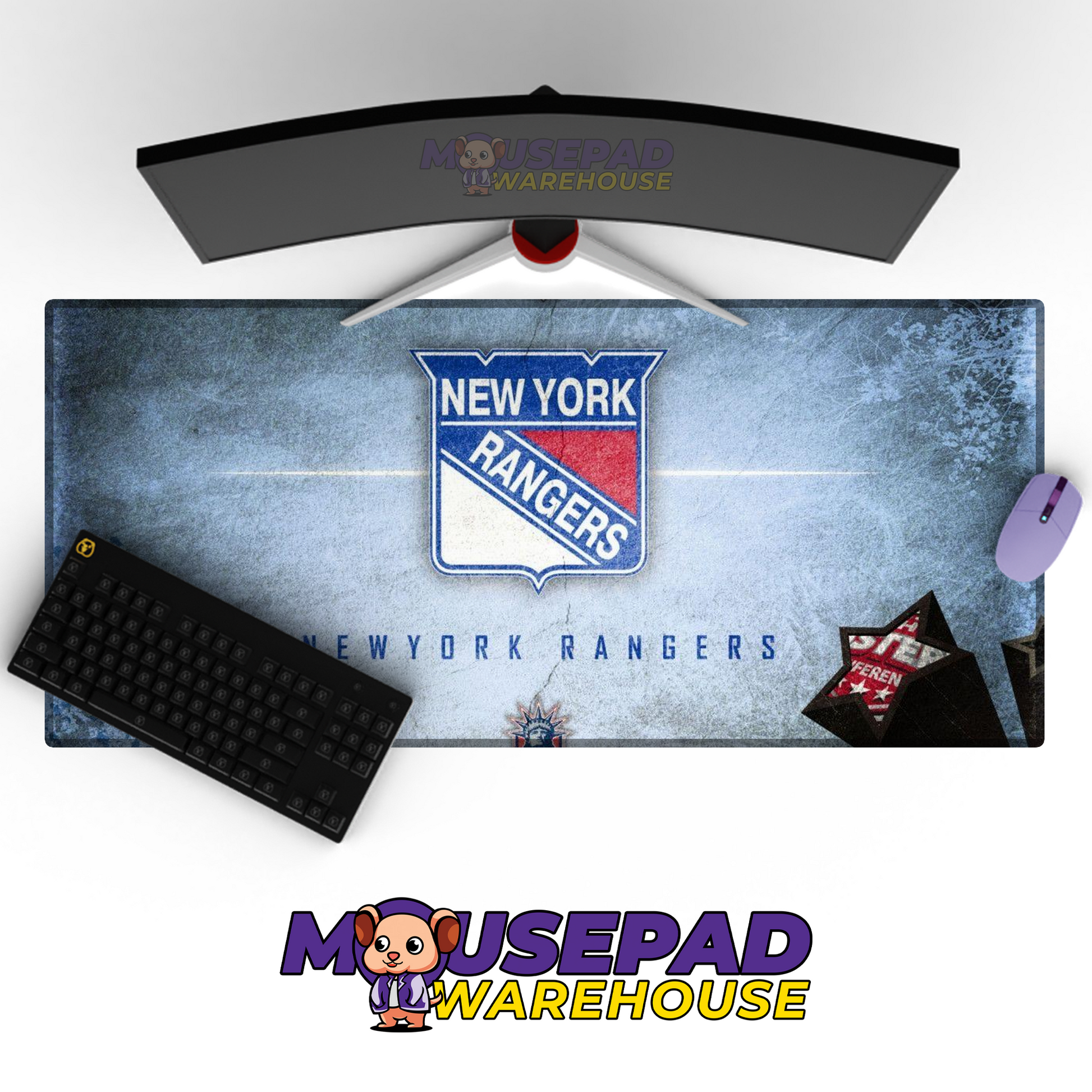 New York Rangers V19 Mousepad Deskmat Mockup