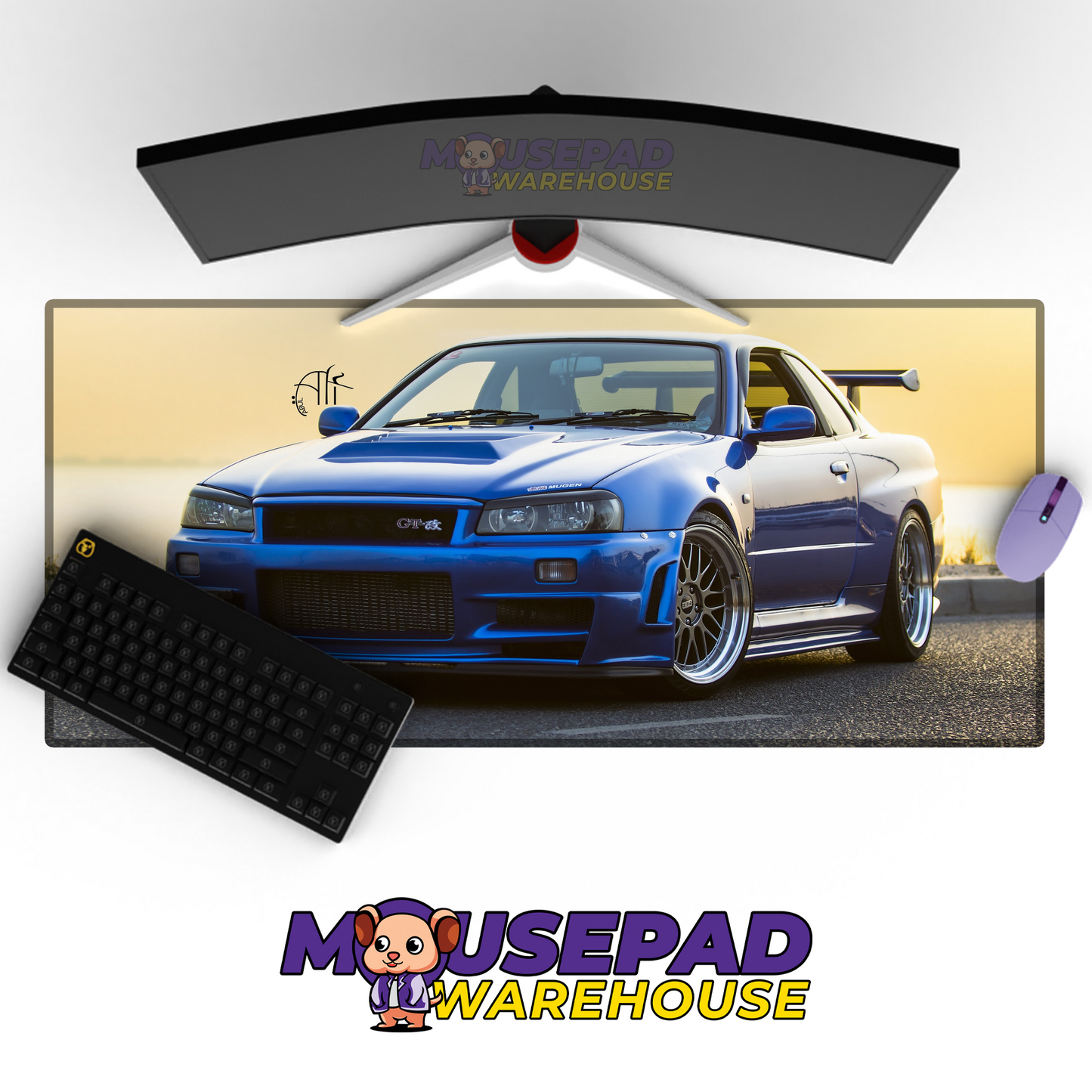 Nissan Skyline R34 GTR V11 Mousepad Mockup