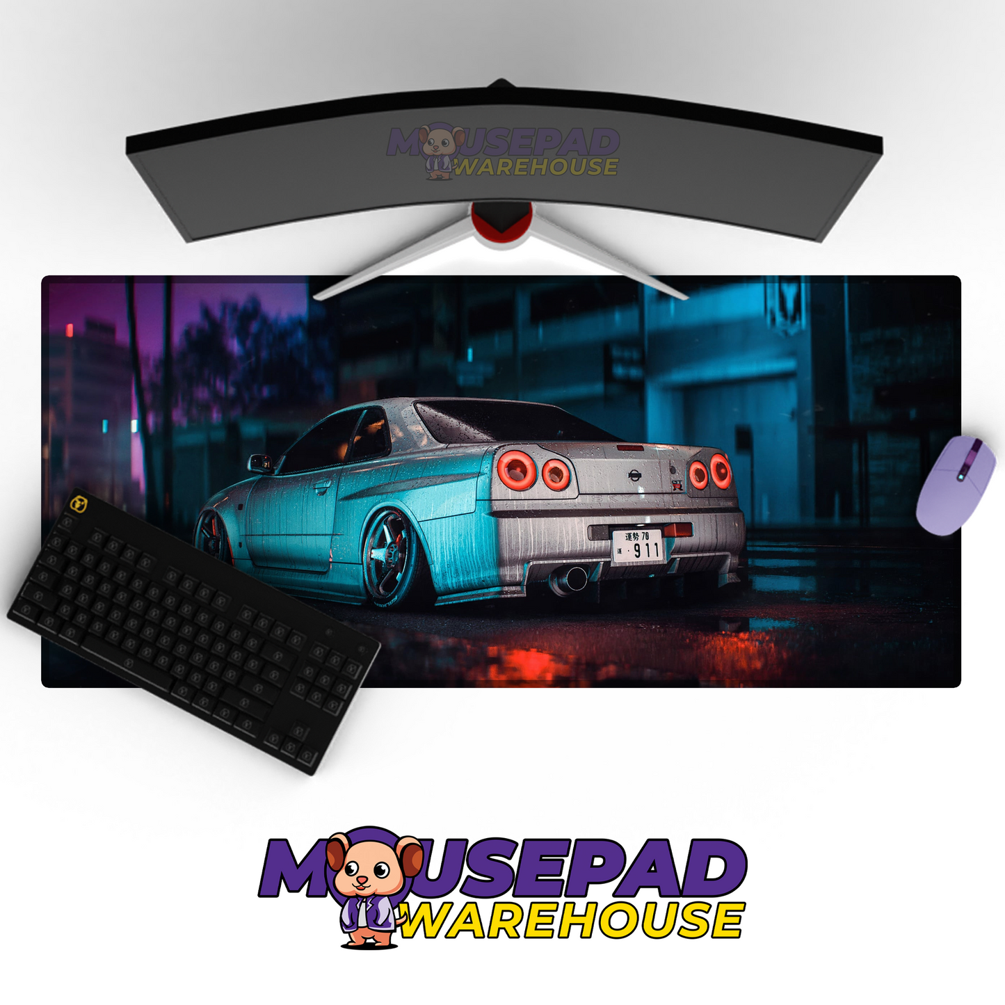Nissan Skyline R34 GTR V12 Mousepad Mockup