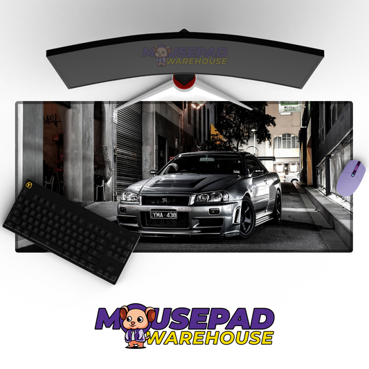 Nissan Skyline R34 GTR V20 Mousepad Mockup