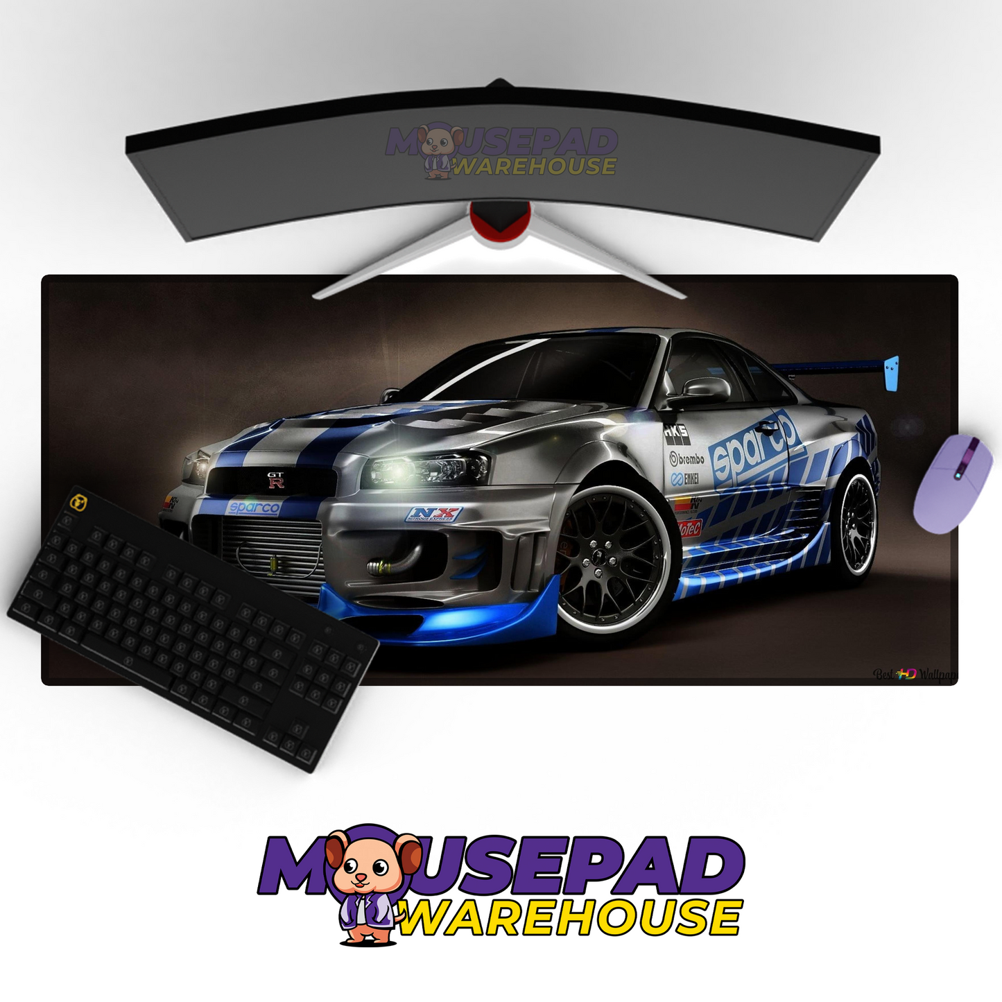 Nissan Skyline R34 GTR V9 Mousepad Mockup