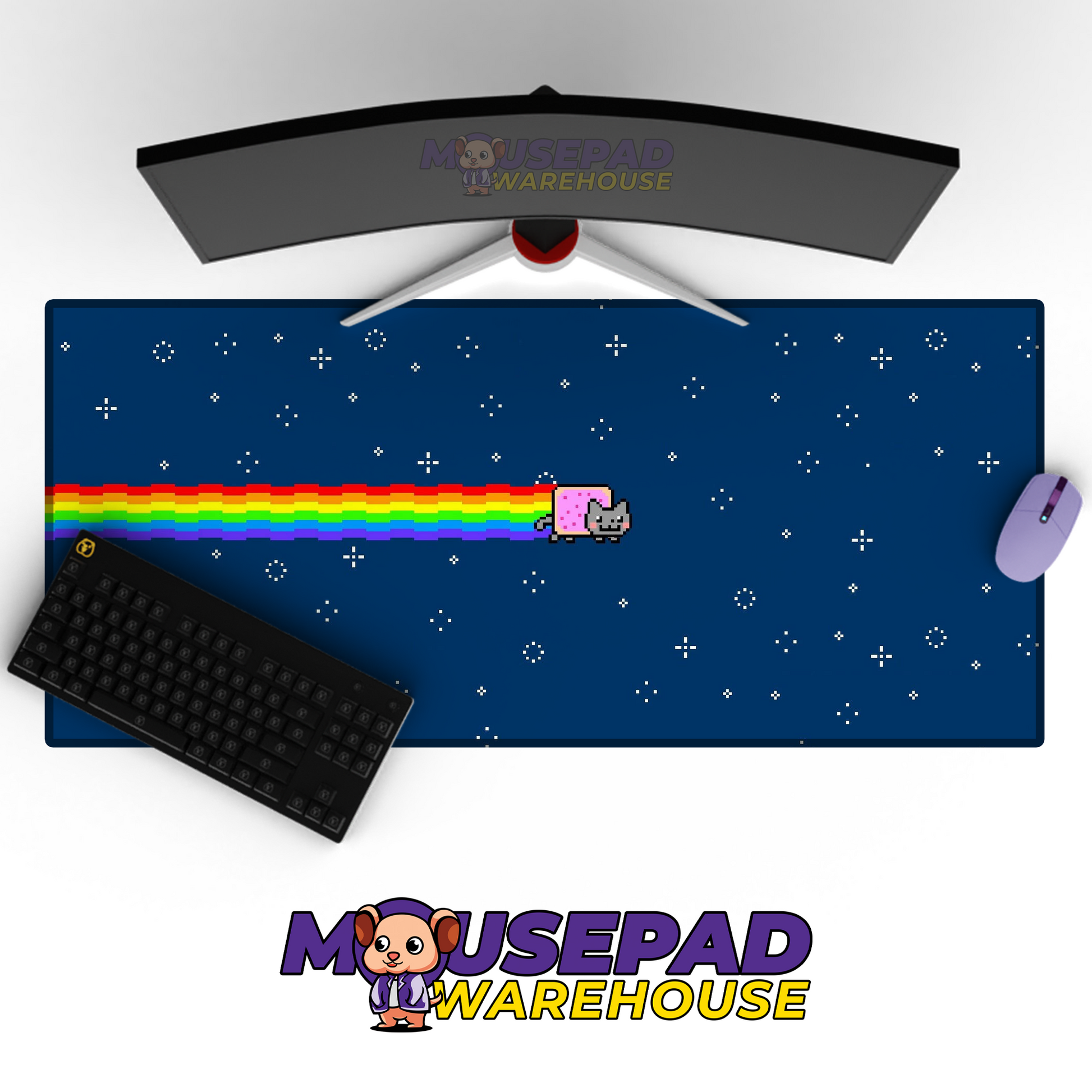 Nyan Cat Meme Mousepad Desk mat Mockup