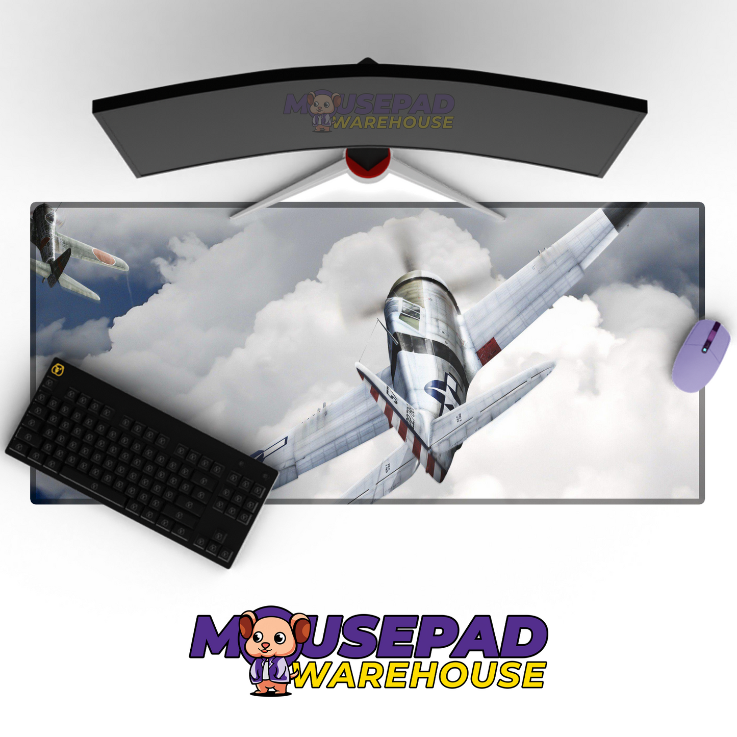 P-51 Mustang WWII V11 Mousepad Deskmat Mockup