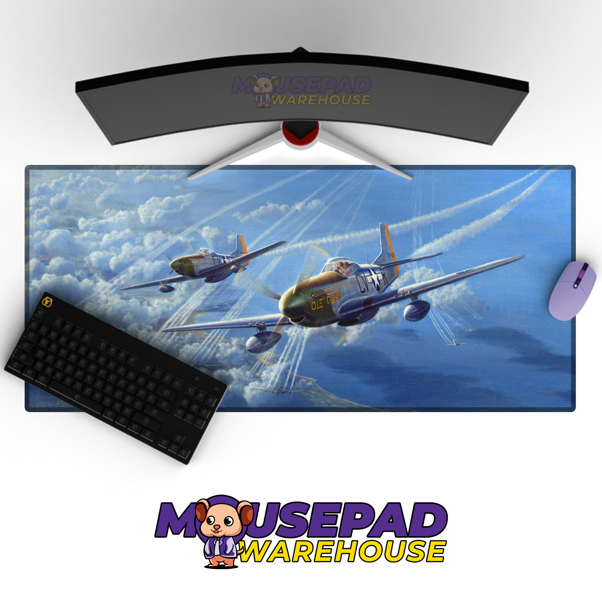 P-51 Mustang WWII V14 Mousepad Deskmat Mockup