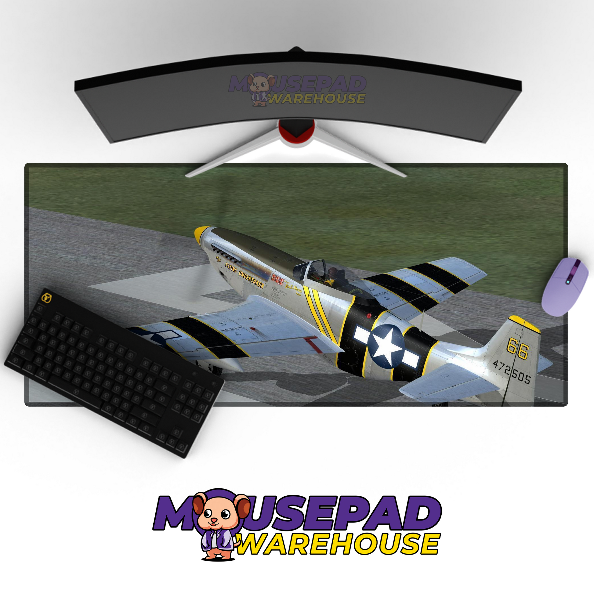 P-51 Mustang WWII V15 Mousepad Deskmat Mockup
