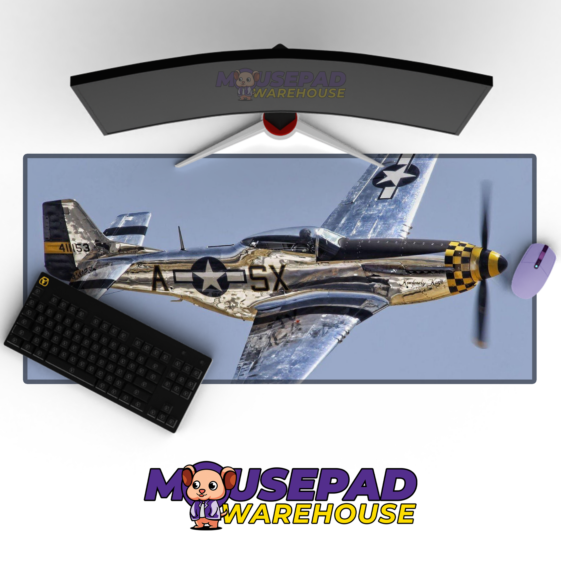 P-51 Mustang WWII V18 Mousepad Deskmat Mockup
