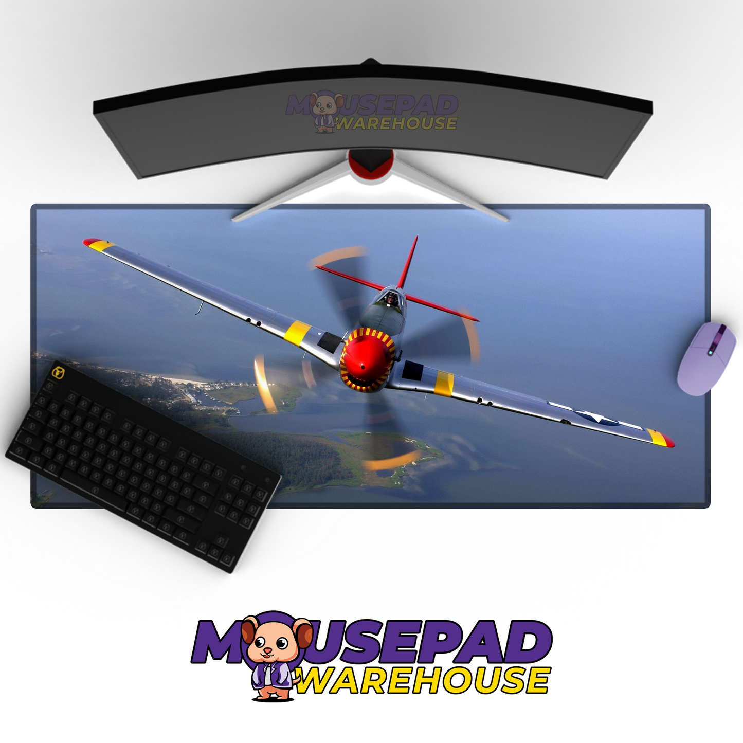 P-51 Mustang WWII V19 Mousepad Deskmat Mockup