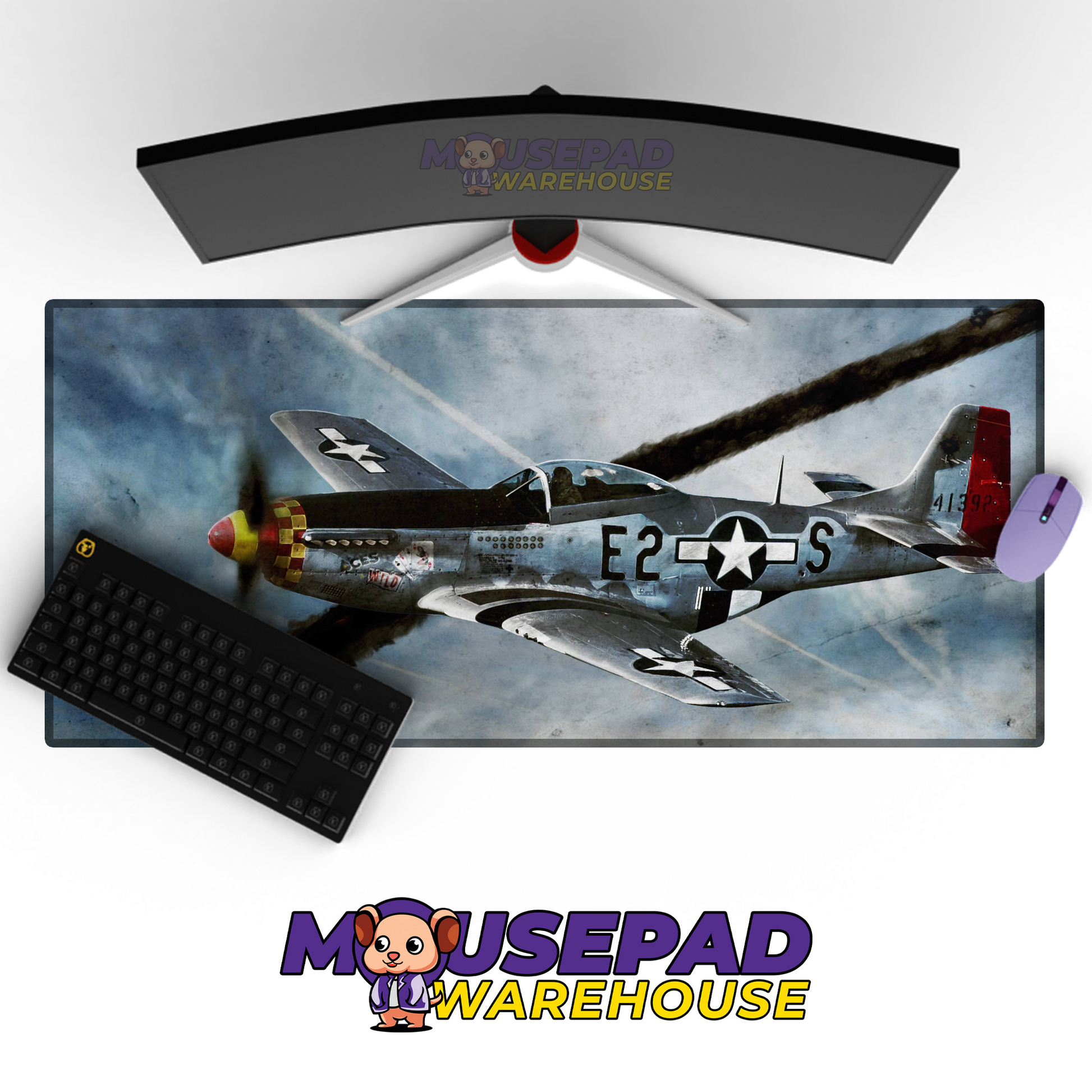 P-51 Mustang WWII V21 Mousepad Deskmat Mockup