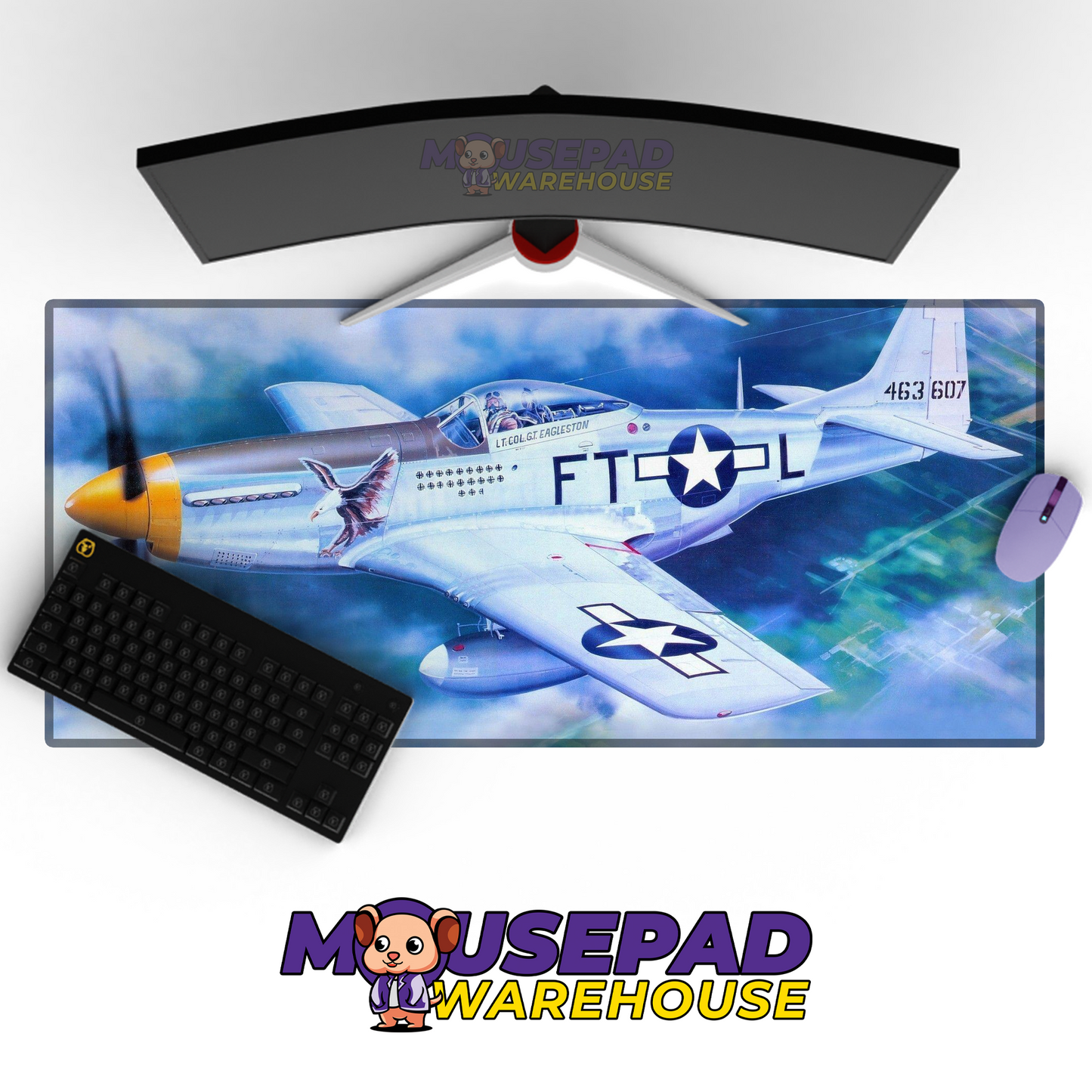 P-51 Mustang WWII V22 Mousepad Deskmat Mockup