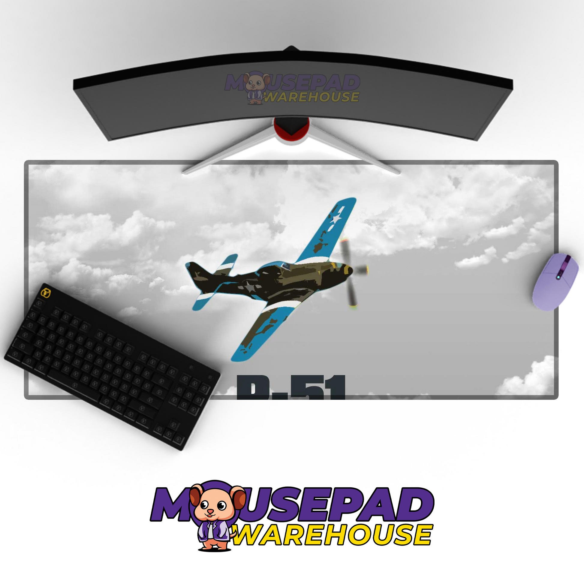 P-51 Mustang WWII V23 Mousepad Deskmat Mockup
