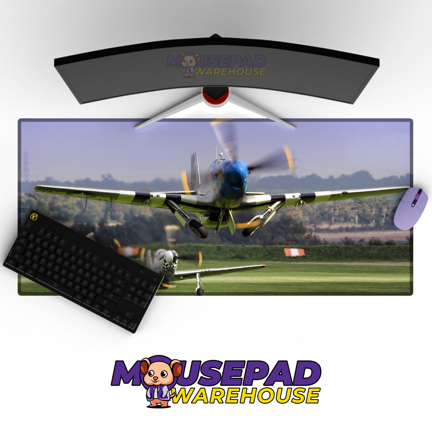 P-51 Mustang WWII V6 Mousepad Deskmat Mockup