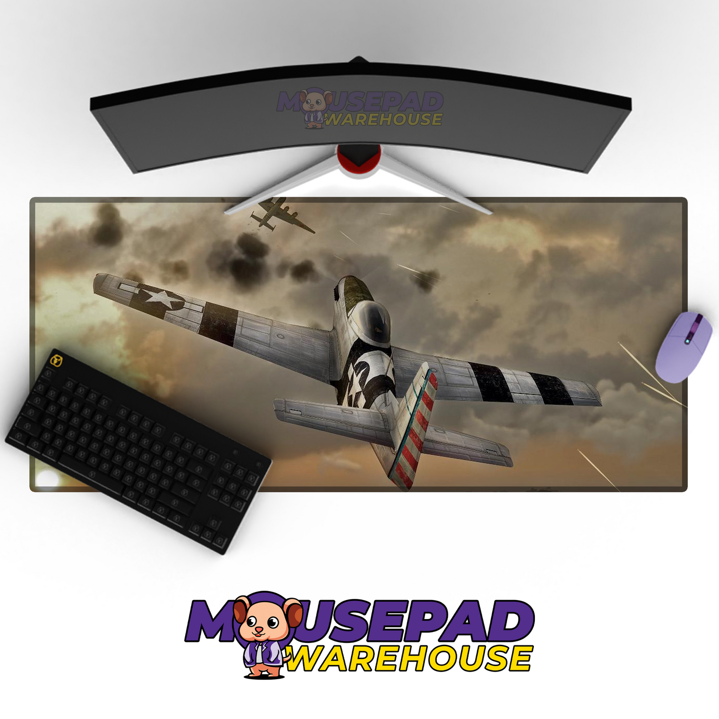 P-51 Mustang WWII V7 Mousepad Deskmat Mockup