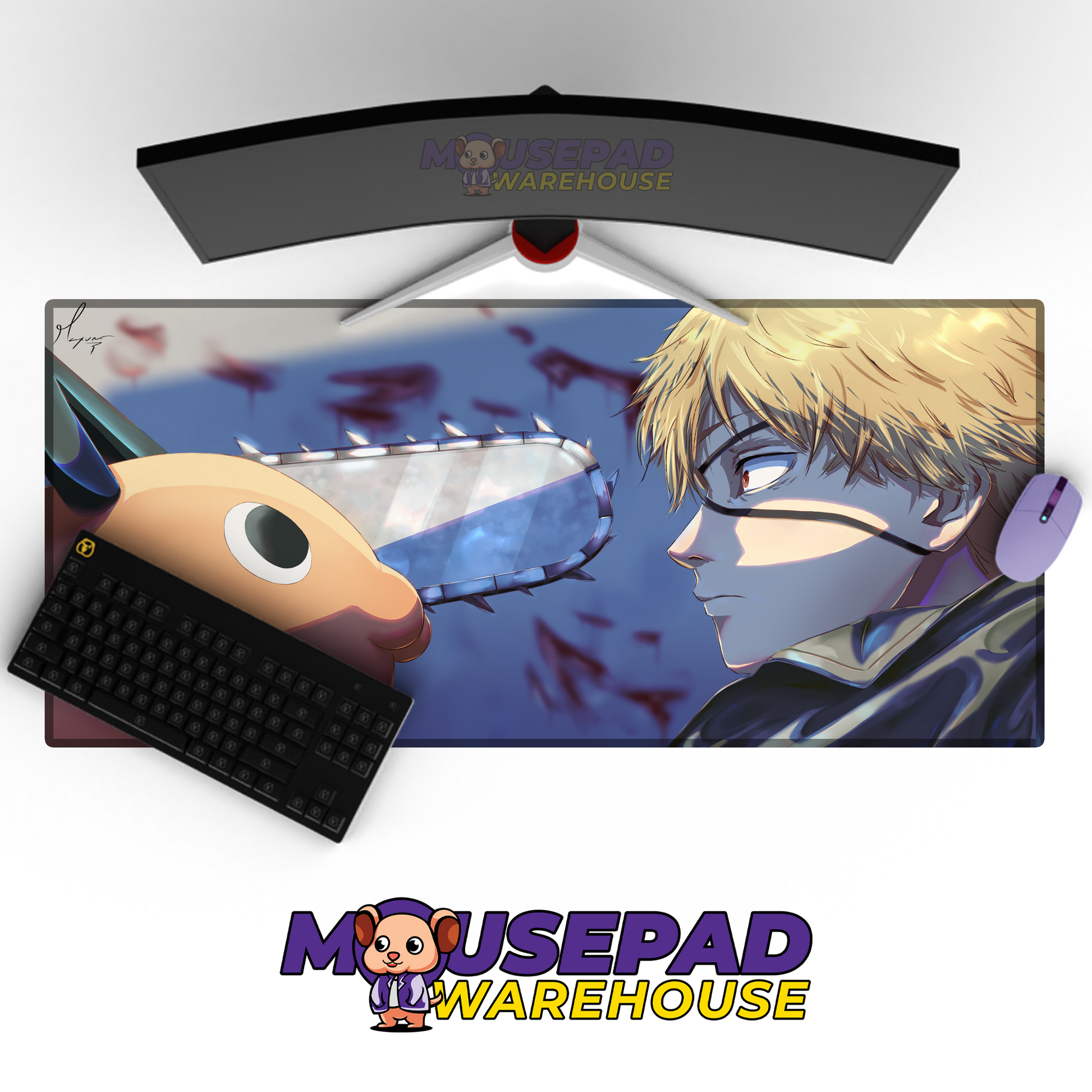 Pochita Denji Chainsaw Man V4 Mousepad Mockup