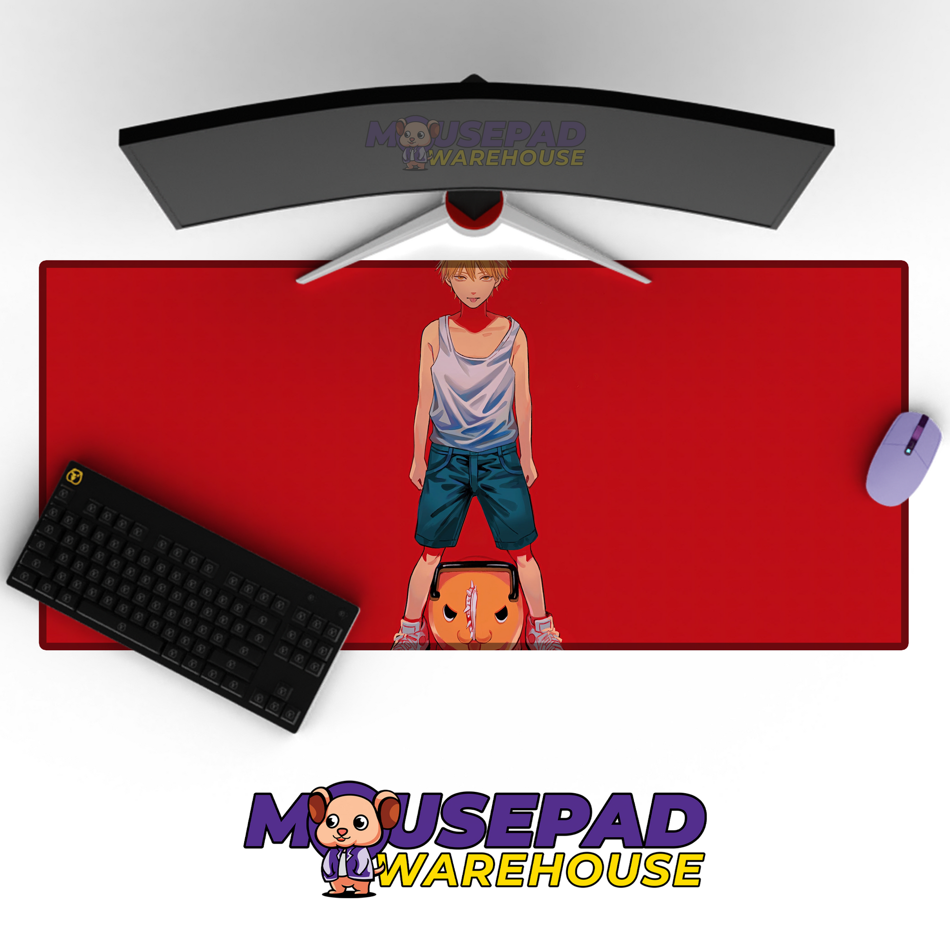 Pochita Young Denji Chainsaw Man V11 Mousepad Mockup