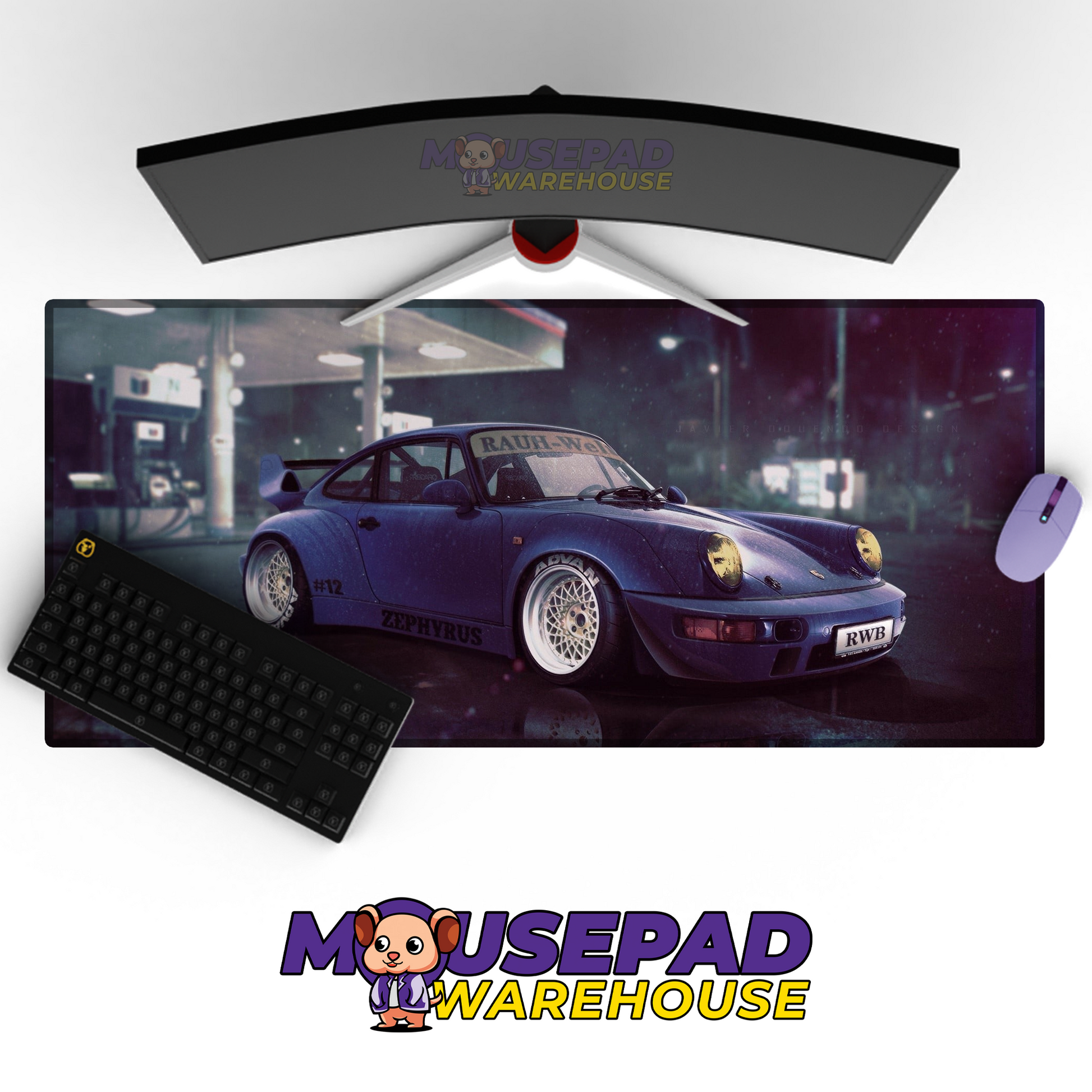 Porsche 911 RWB V6 Mousepad Mockup