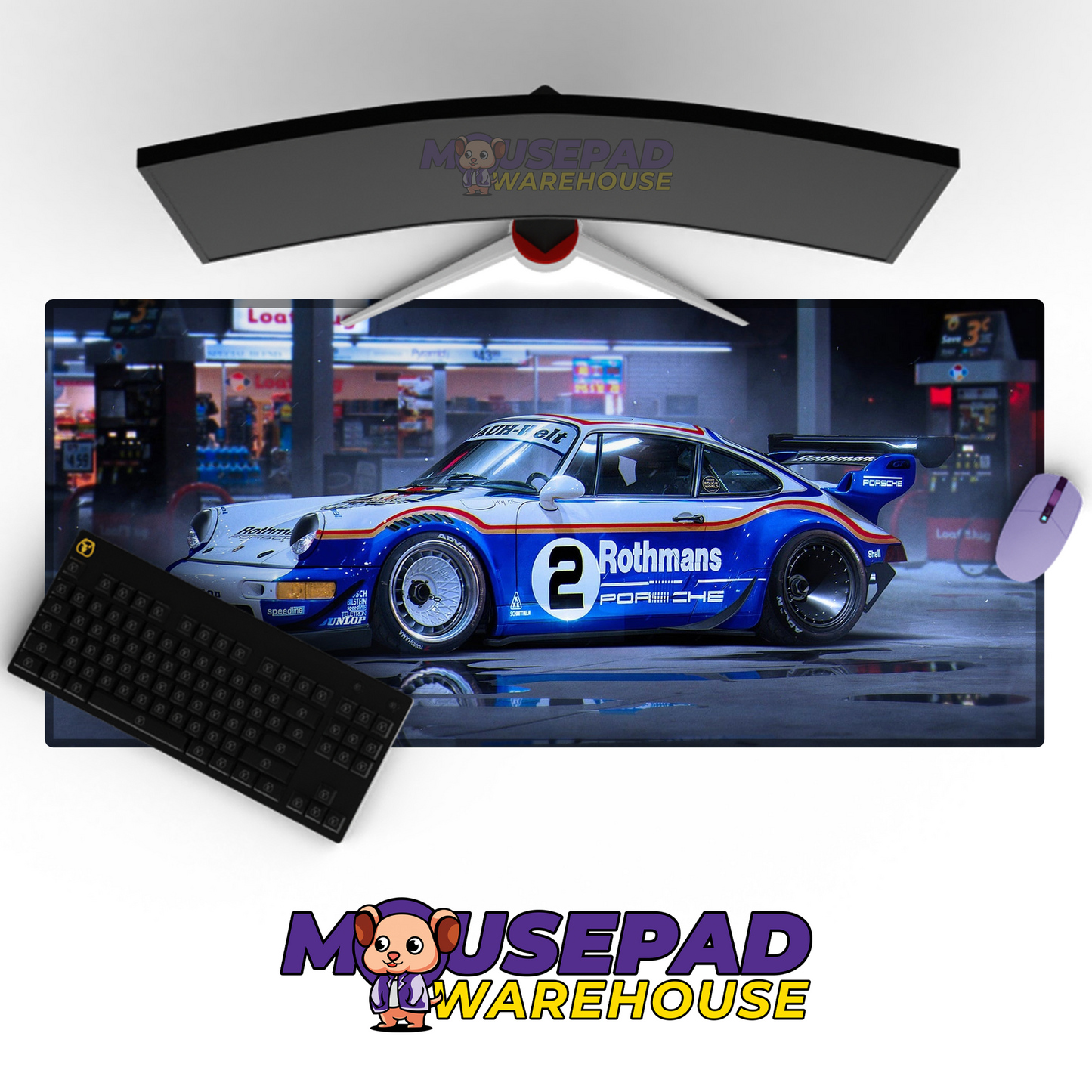 Porsche 911 RWB V8 Mousepad Mockup