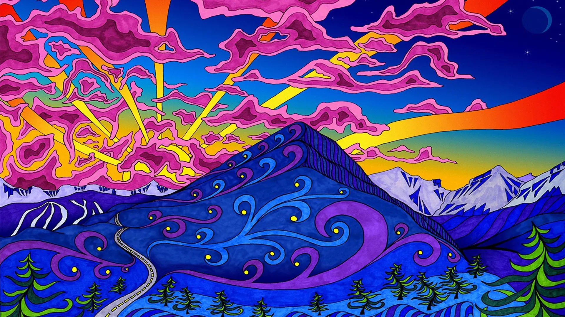 Psychedelic Pattern Mousepad 582852 - Mousepad Warehouse