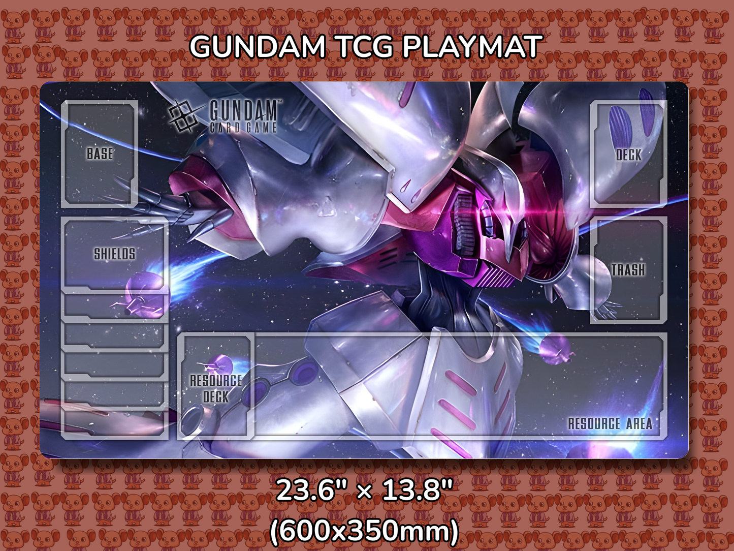 Quebeley V2 Gundam TCG Playmat Mockup