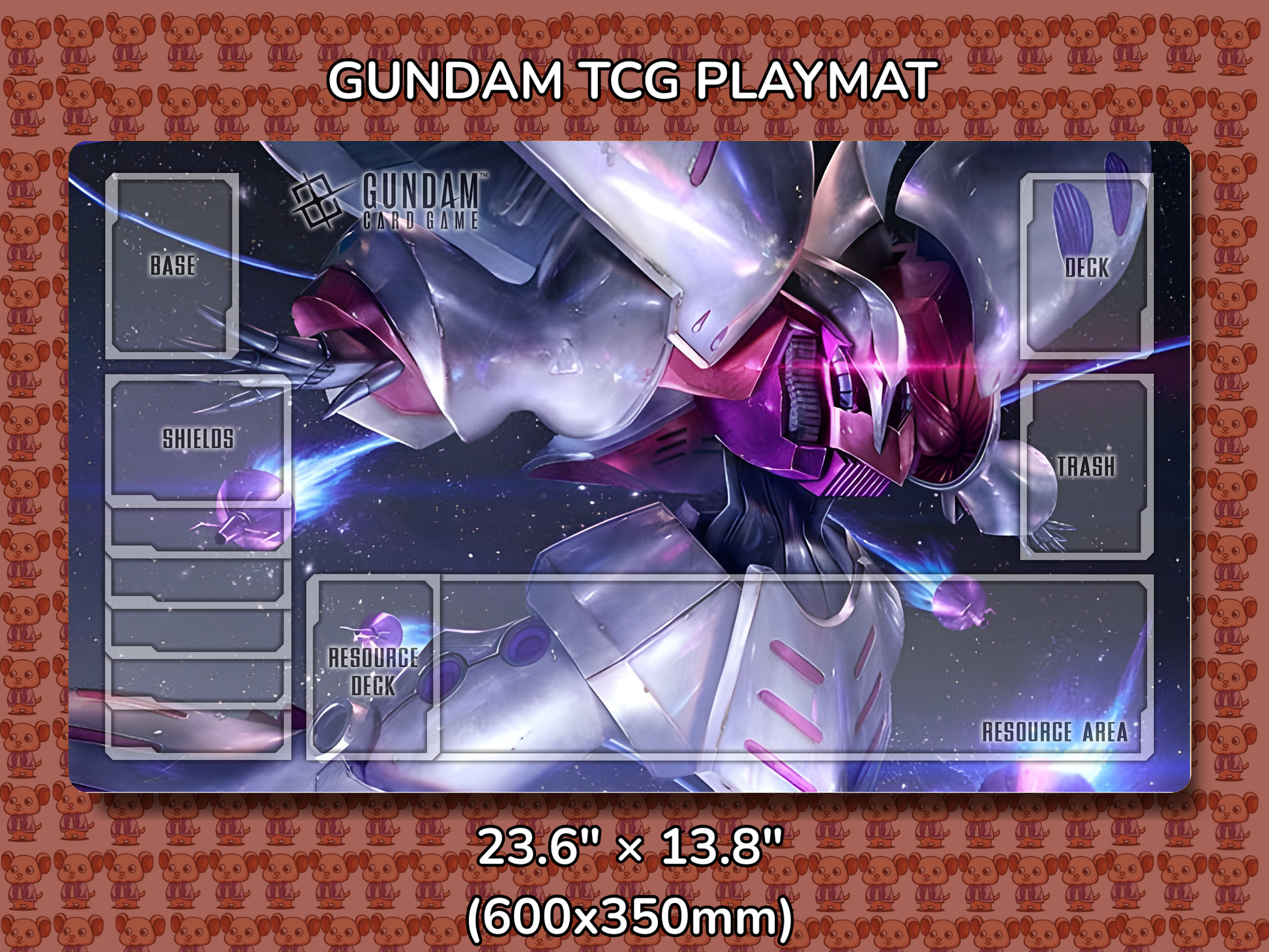 Quebeley V2 Gundam TCG Playmat Mockup