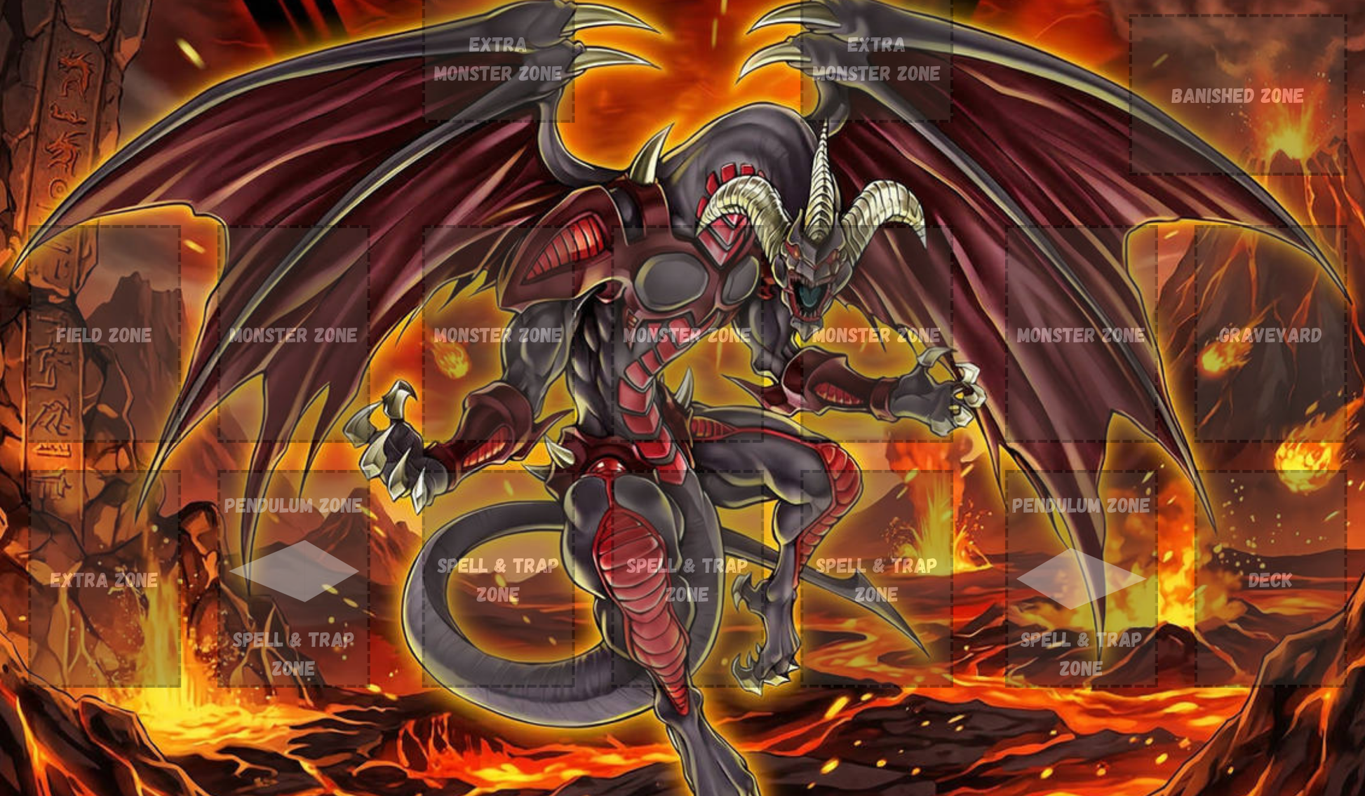 Red Dragon Archfiend Yu Gi Oh Card Game Playmat