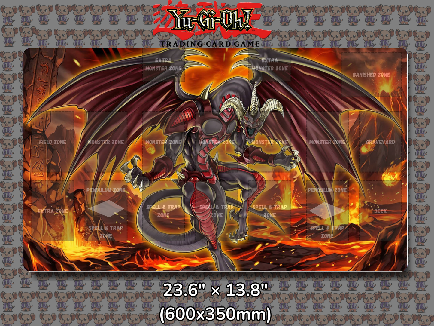 Red Dragon Archfiend Yu Gi Oh Card Game Playmat Mockup