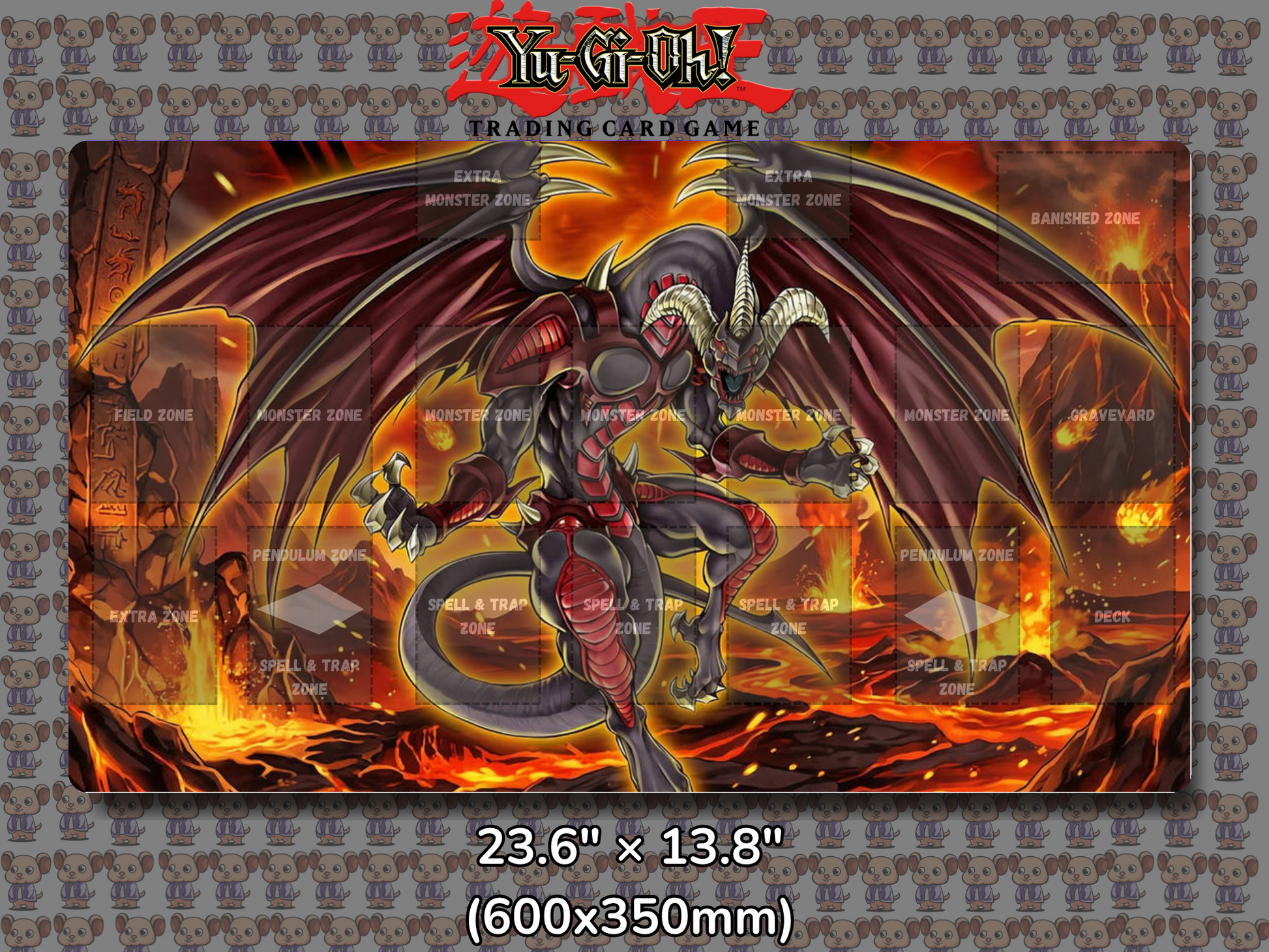 Red Dragon Archfiend Yu Gi Oh Card Game Playmat Mockup