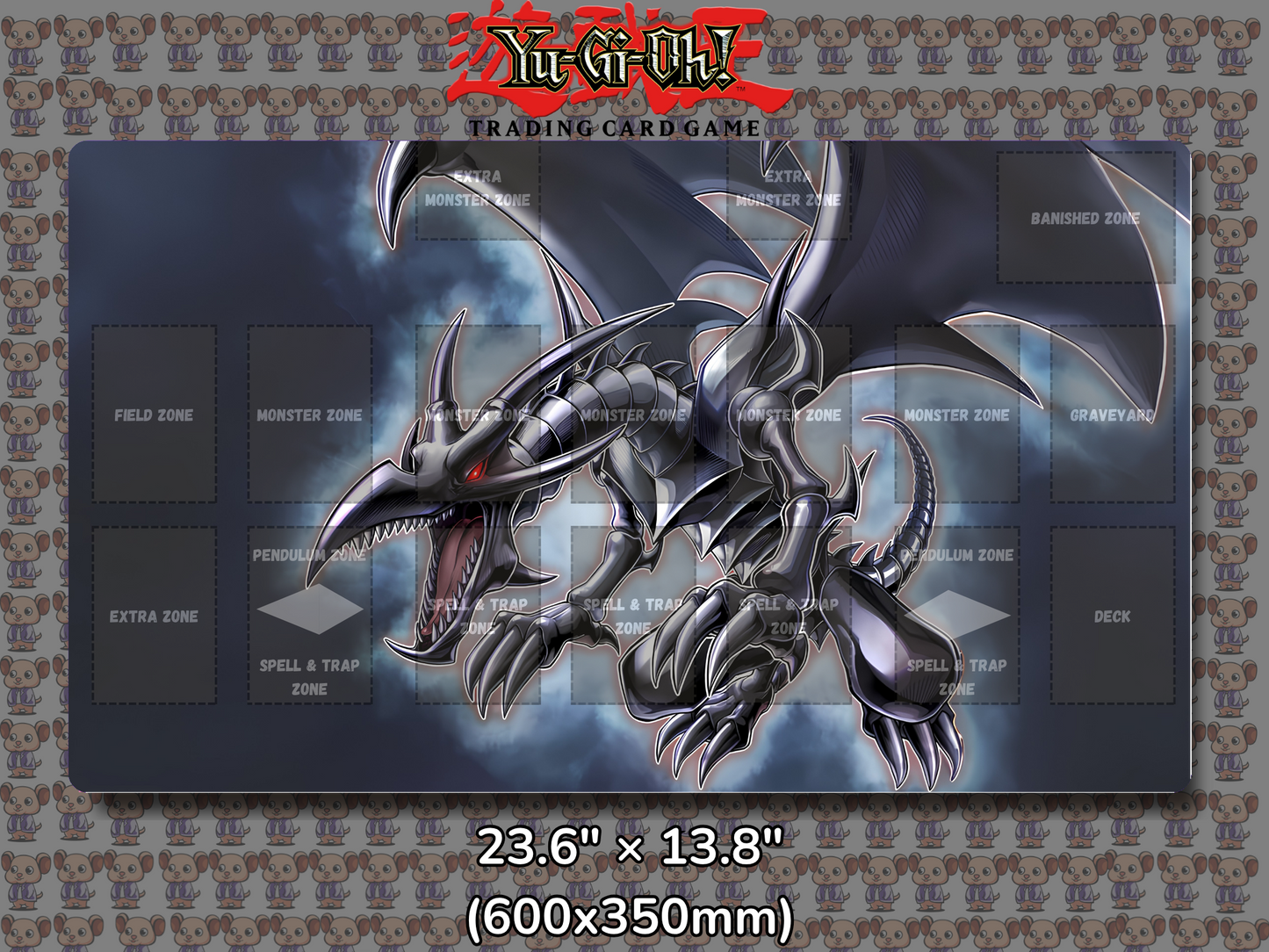 Red Eyes Black Dragon Yu Gi Oh Card Game Playmat Mockup