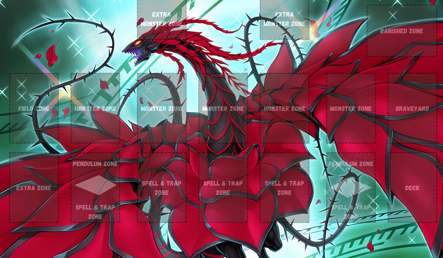 Red Rose Dragon Yu Gi Oh Card Game Playmat
