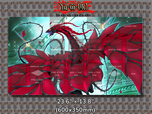 Red Rose Dragon Yu Gi Oh Card Game Playmat Mockup