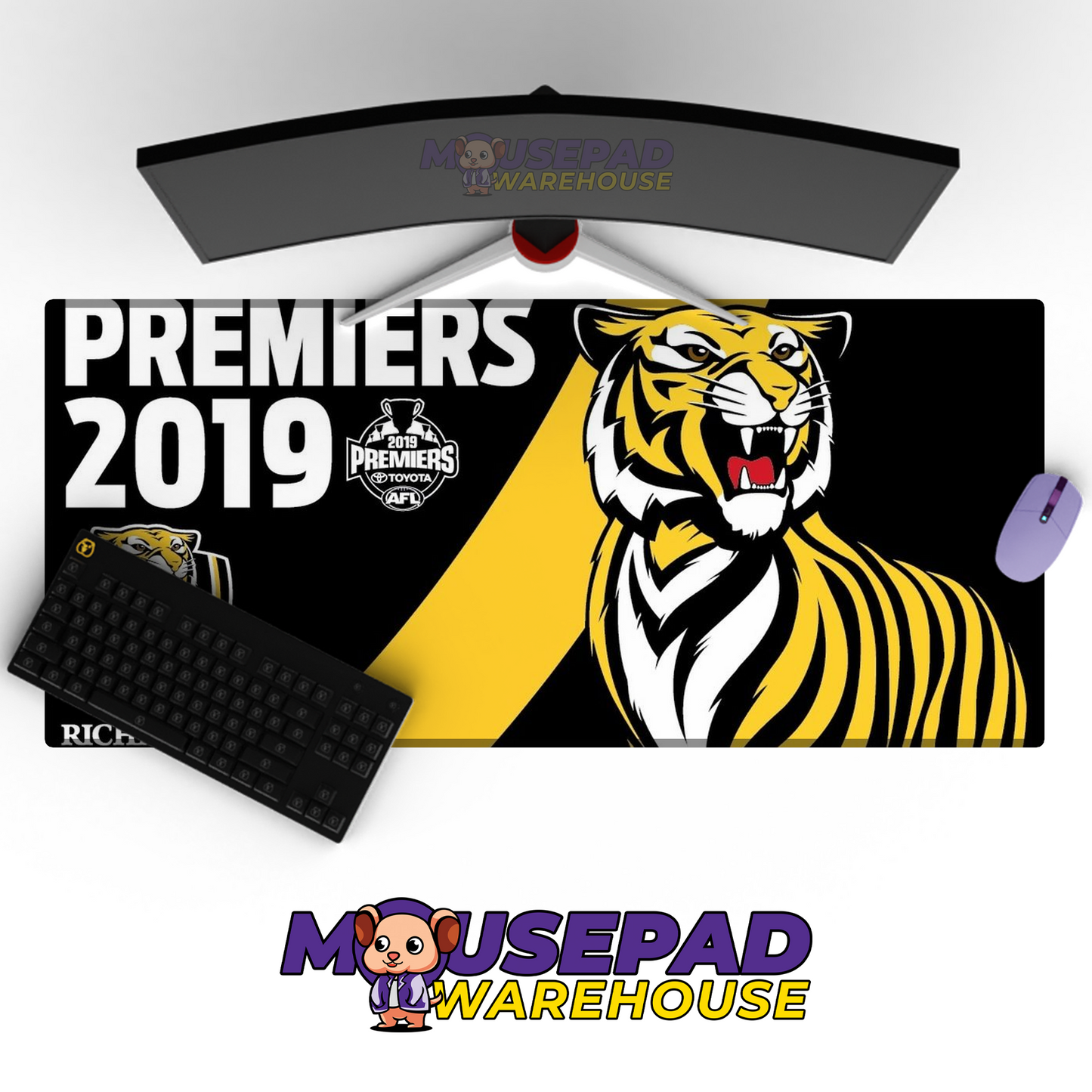 Richmond Tigers V5 Mousepad Deskmat Mockup