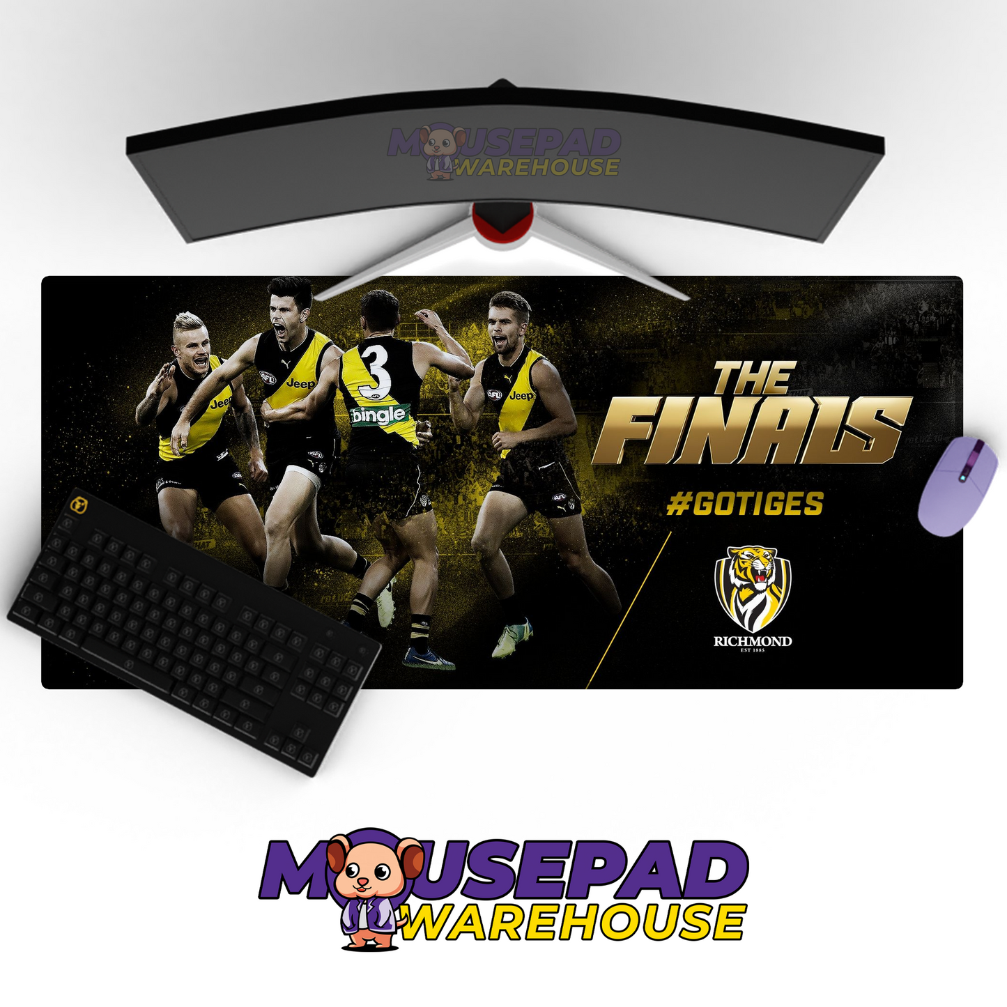 Richmond Tigers V8 Mousepad Deskmat Mockup