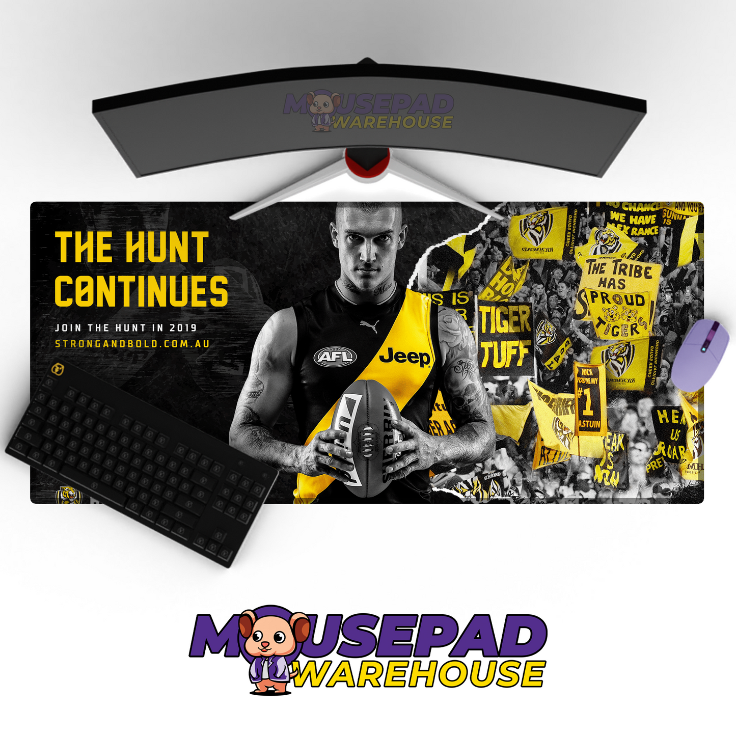 Richmond Tigers V9 Mousepad Deskmat Mockup