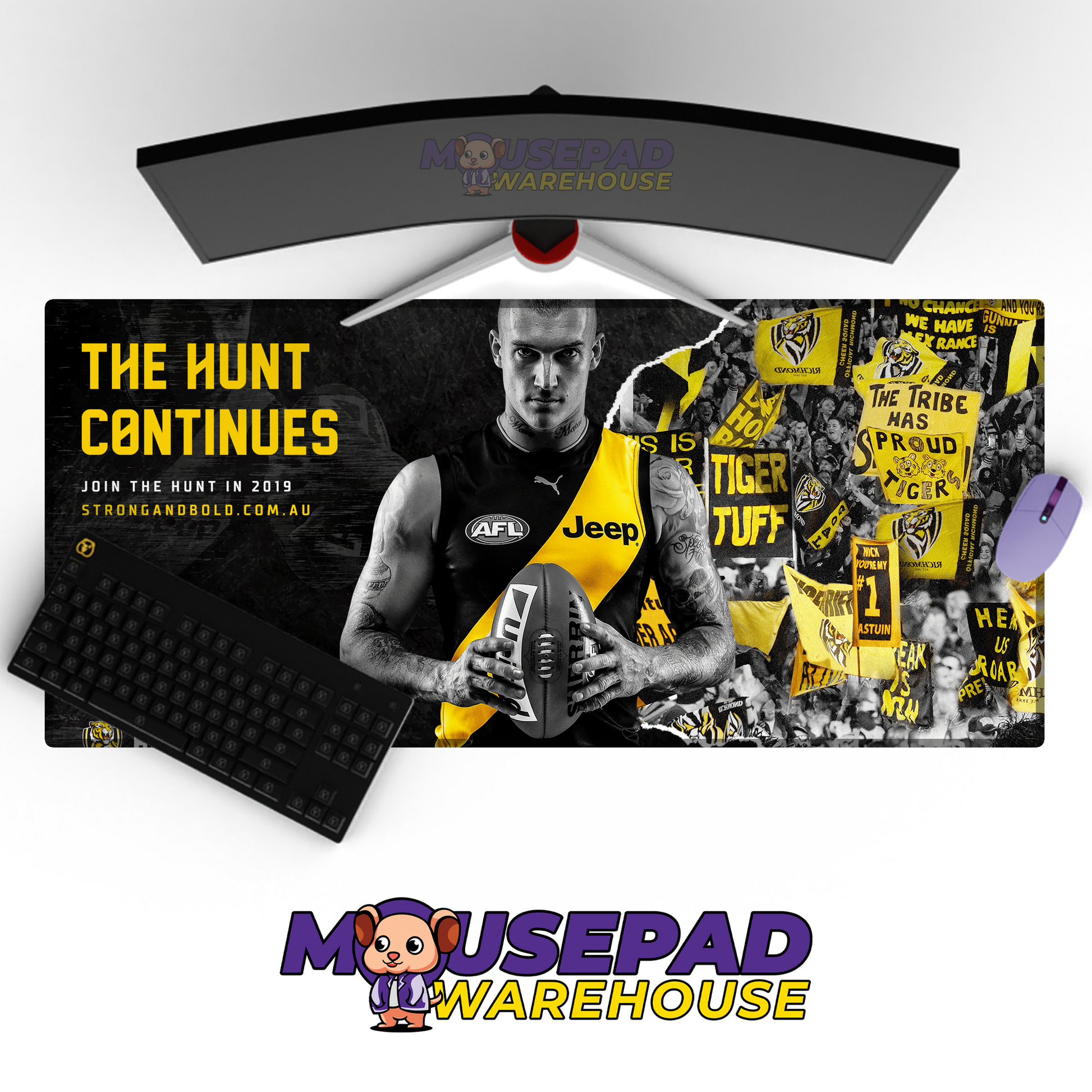 Richmond Tigers V9 Mousepad Deskmat Mockup