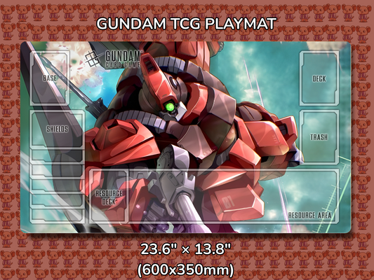 Rick Dias Red Gundam TCG Playmat Mockup