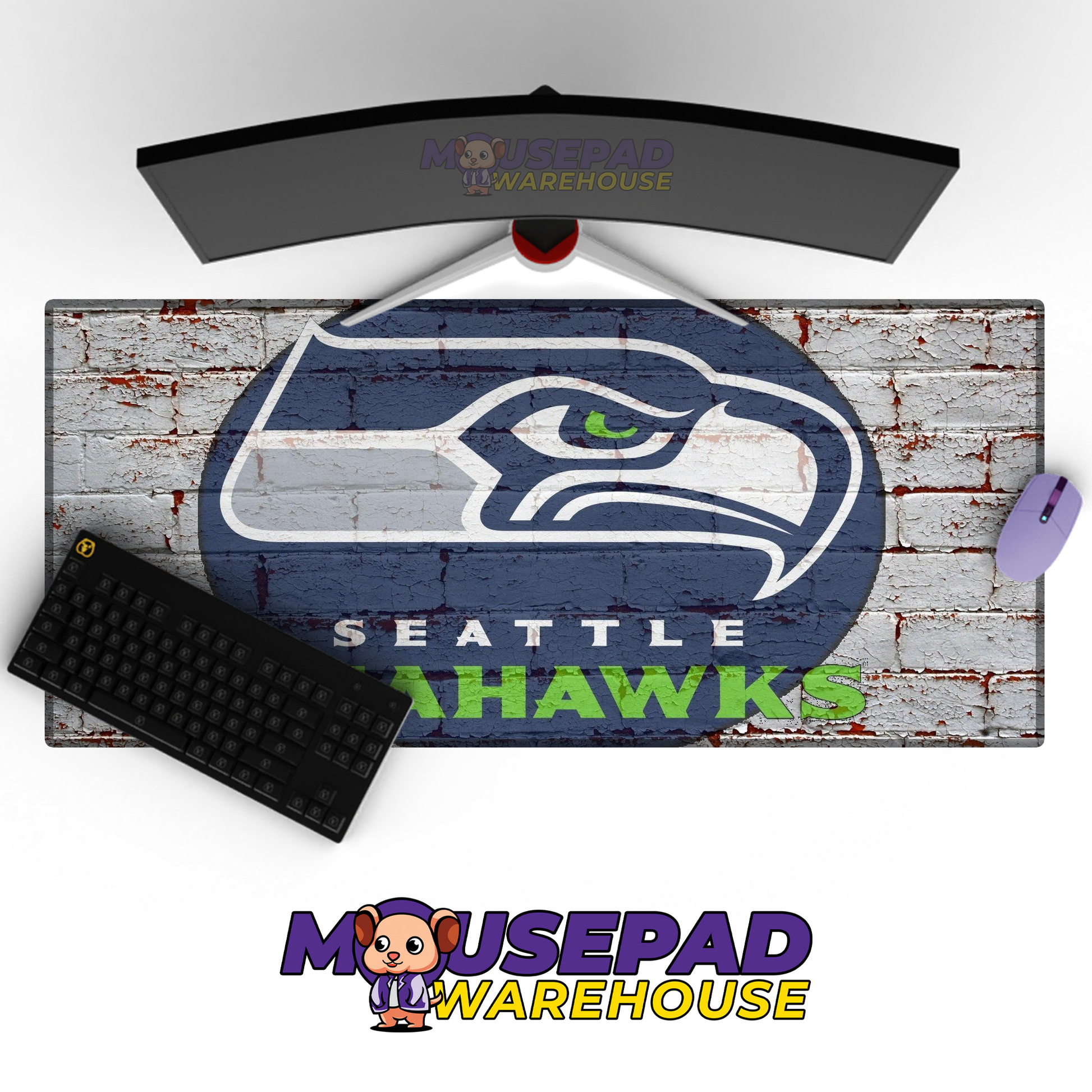 Seattle Seahawks V15 Mousepad Deskmat Mockup