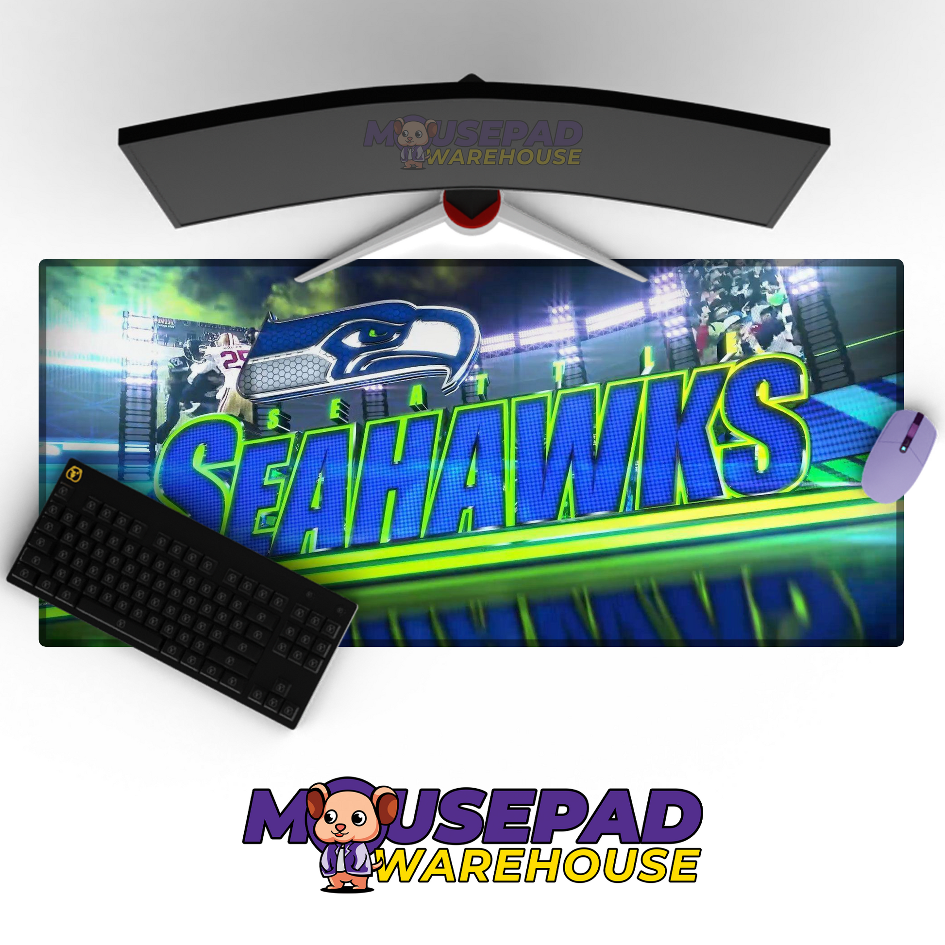 Seattle Seahawks V16 Mousepad Deskmat Mockup