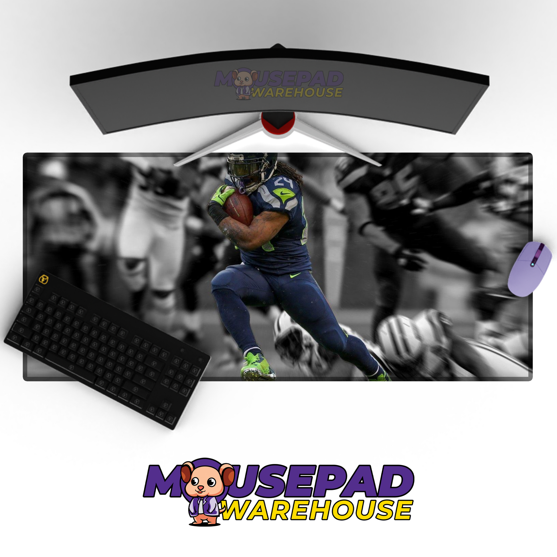 Seattle Seahawks V18 Mousepad Deskmat Mockup