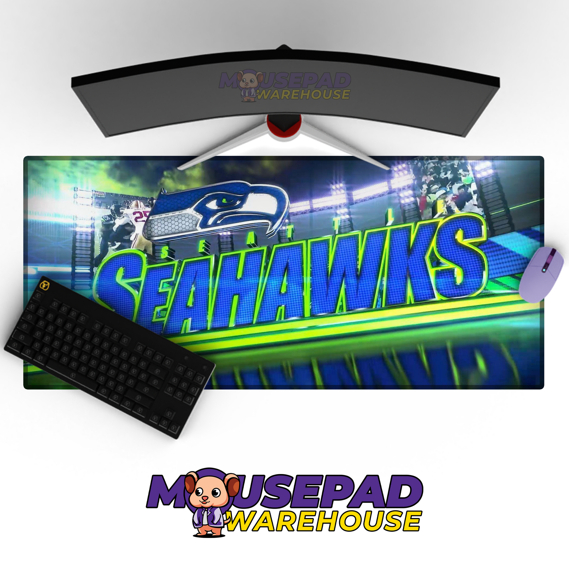 Seattle Seahawks V24 Mousepad Deskmat Mockup