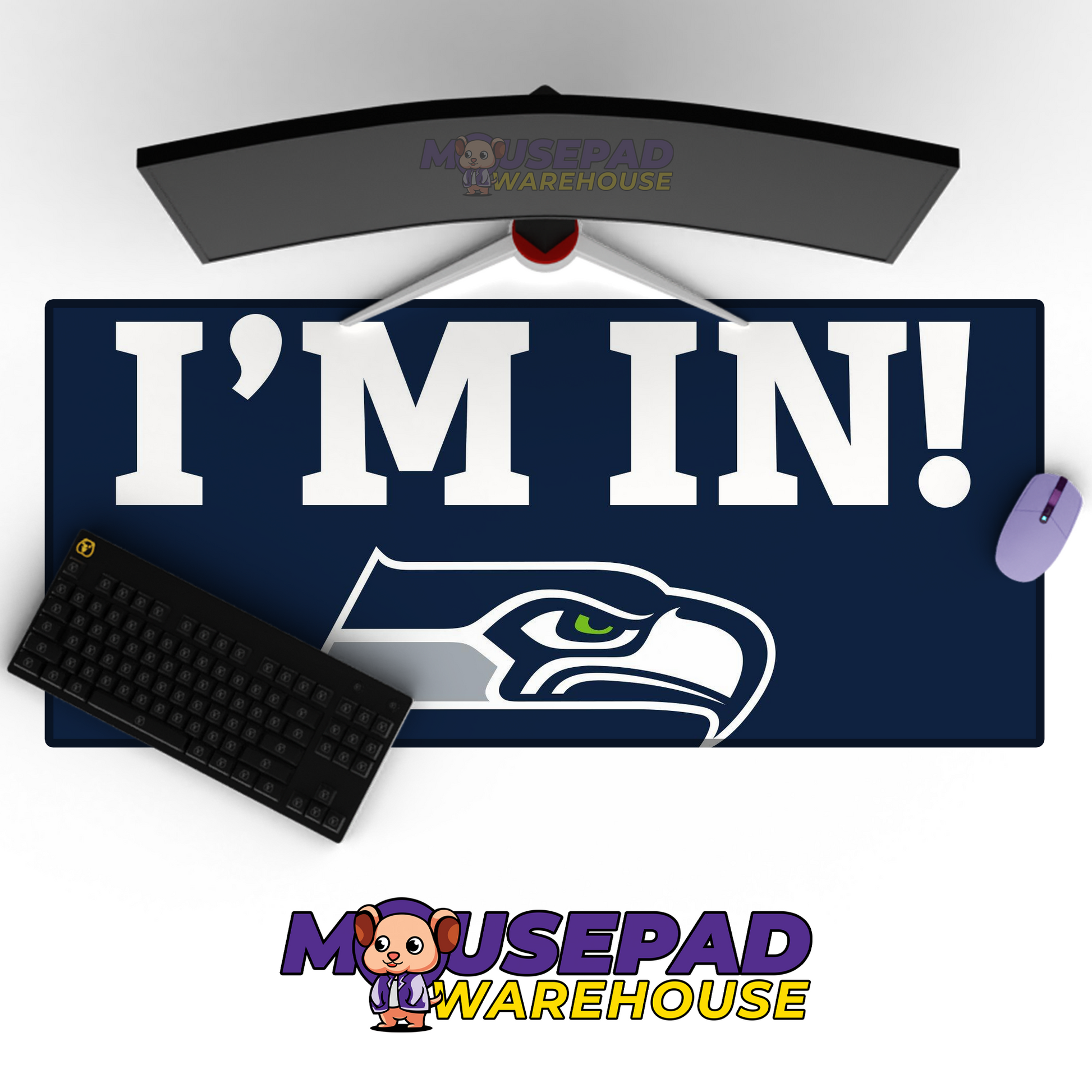 Seattle Seahawks V27 Mousepad Deskmat Mockup