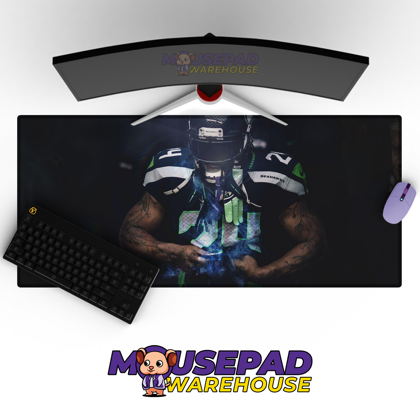 Seattle Seahawks V28 Mousepad Deskmat Mockup