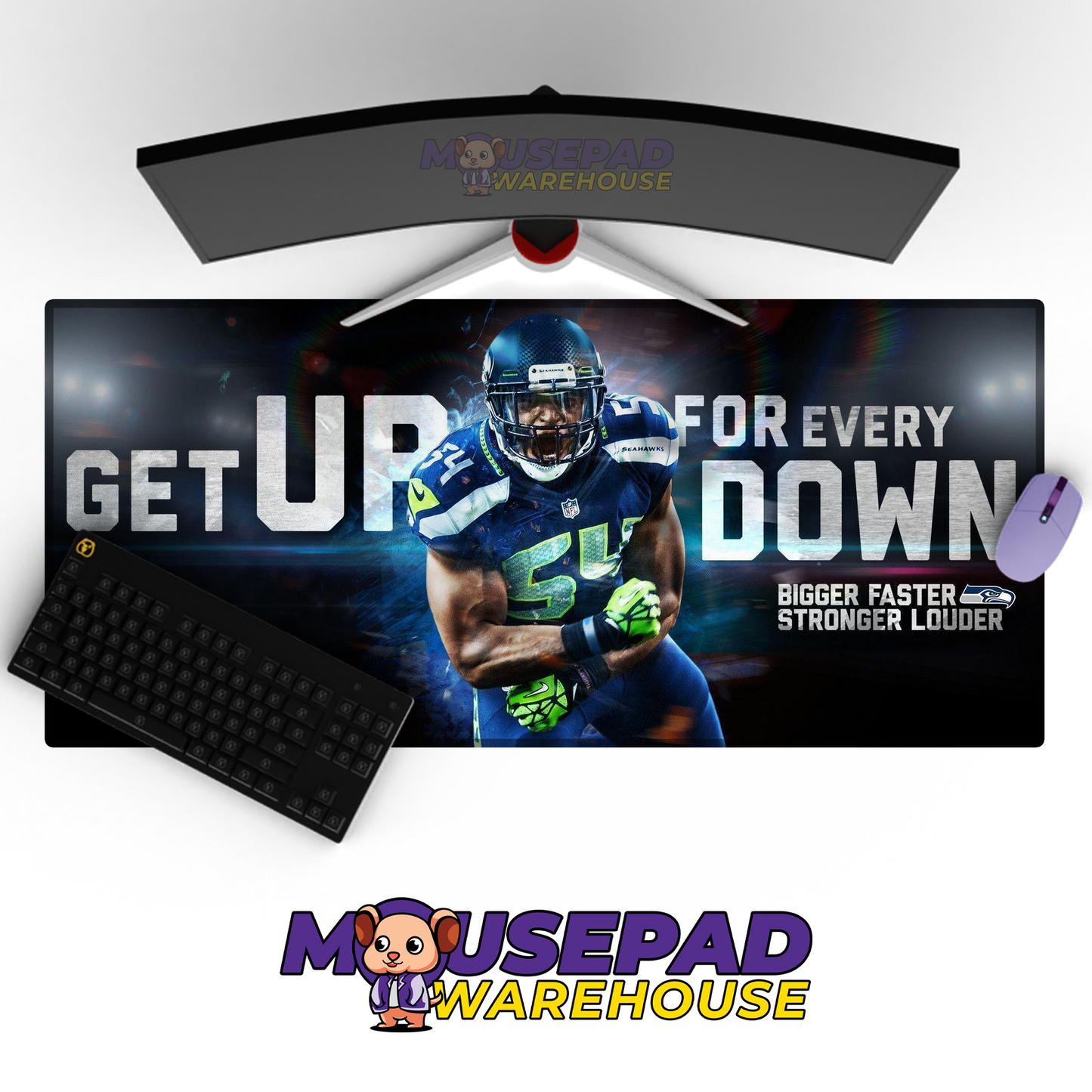 Seattle Seahawks V35 Mousepad Deskmat Mockup