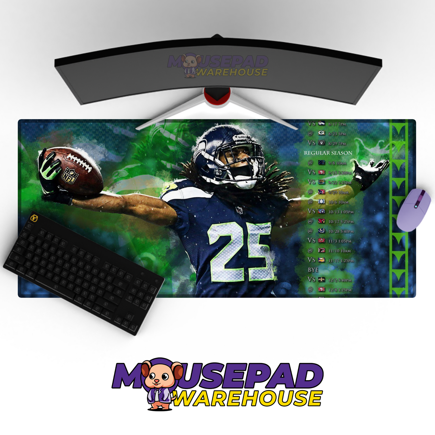 Seattle Seahawks V36 Mousepad Deskmat Mockup