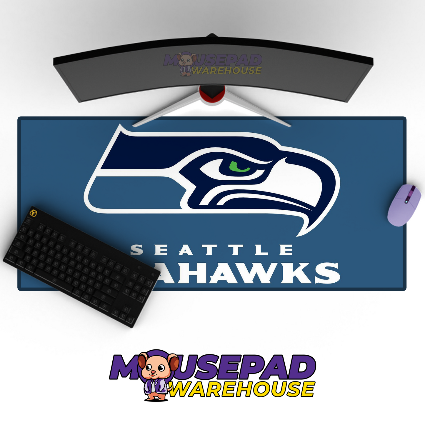 Seattle Seahawks V4 Mousepad Deskmat Mockup