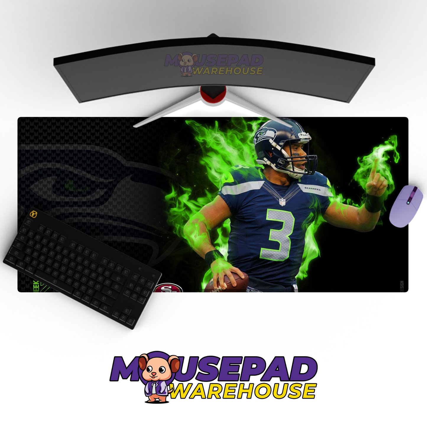 Seattle Seahawks V6 Mousepad Deskmat Mockup