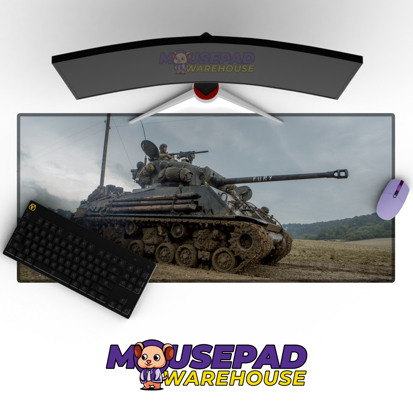 Sherman Tank WWII V10 Mousepad Deskmat Mockup