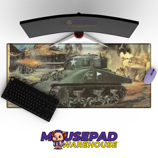 Sherman Tank WWII V12 Mousepad Deskmat Mockup