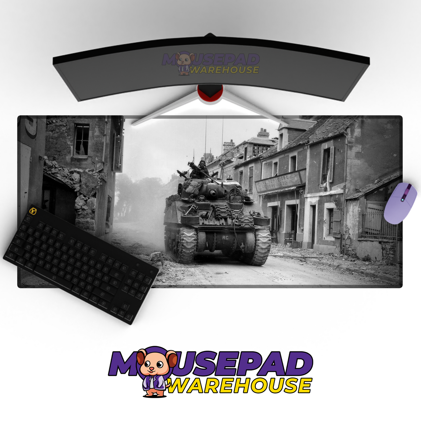 Sherman Tank WWII V13 Mousepad Deskmat Mockup